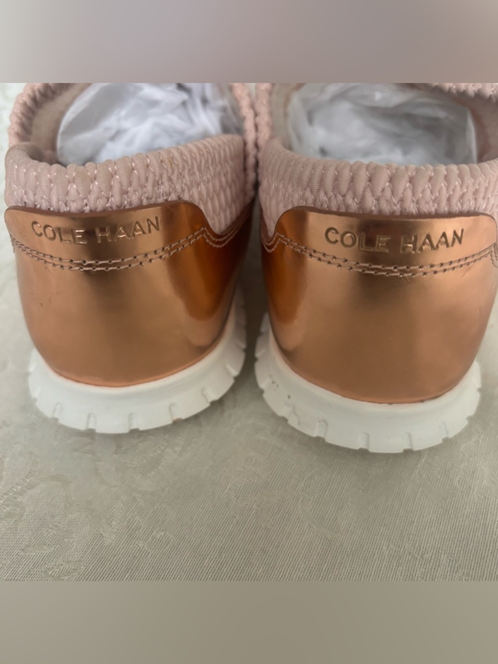 Cole Haan Zerogrand Pink Quilted w/Metallic Accents Sneakers, Size 7.5 - Picture 5 of 12